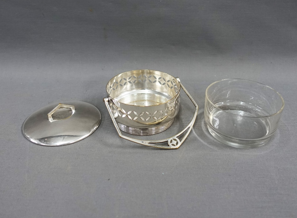 WMF Epns and glass dish with a swing handle, 12cm diameter - Image 2 of 3