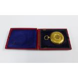 Victorian 18ct gold full hunter fob watch, with foliate engraved case, dial inscribed WH Newman,