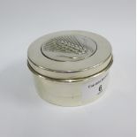 Georg Jensen style wheat sheaf pattern silver box and cover, of circular form, stamped 925, A.21,