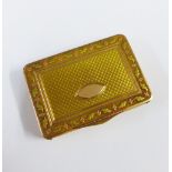 Early 19th century French gold pocket snuff box, the hinged lid engine turned with a vacant