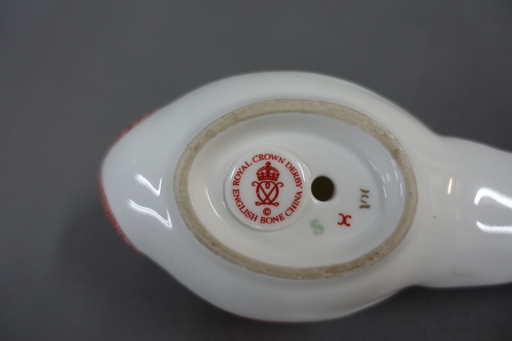 Royal Crown Derby bone china Imari pattern bird, with red printed backstamp, 18cm long - Image 3 of 3