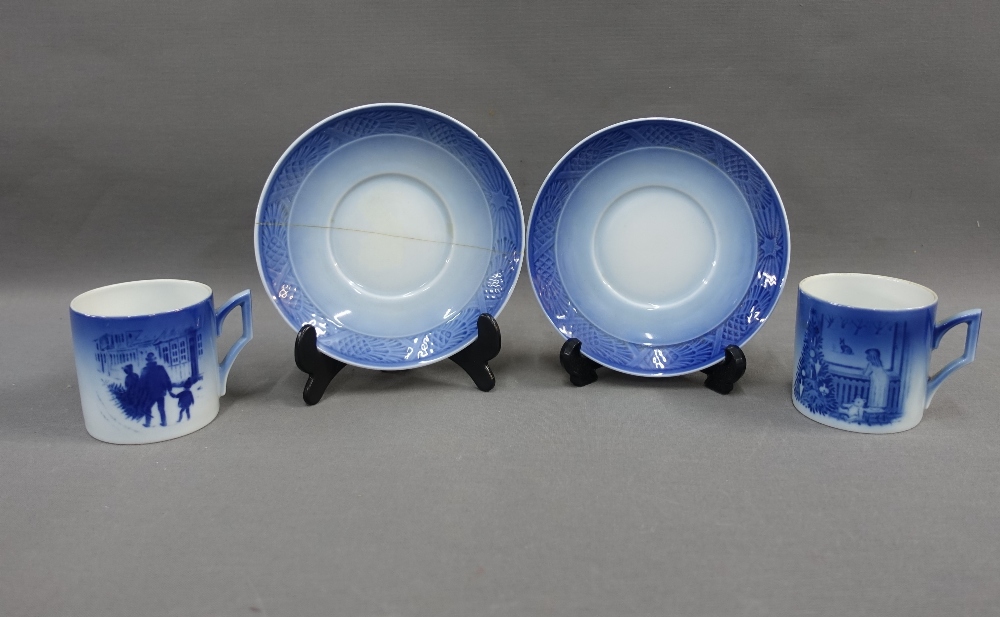 Mixed lot to include various preserve pots, cruet set, butter dish, blue and white cups and saucers, - Image 3 of 4