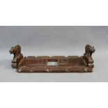 Black Forest style carved wooden Bear book slide, 34cm long when closed