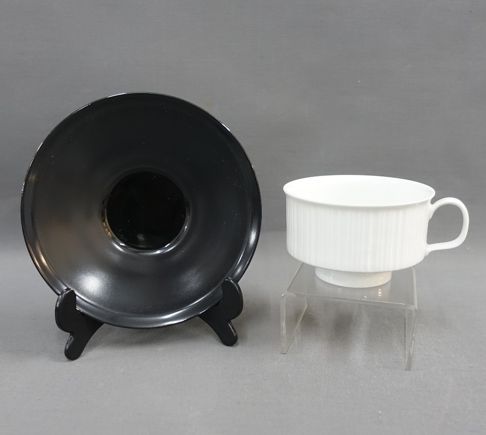 Rosenthal coffee cups and saucers to include four white glazed cups and six black glazed saucers, by - Image 2 of 4