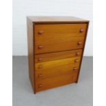 Stag retro teak chest with six long drawers (one handle a/f) 108 x 77cm