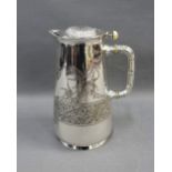 Victorian Aesthetic patterned silver plated water jug by James Dixon, 17cm high