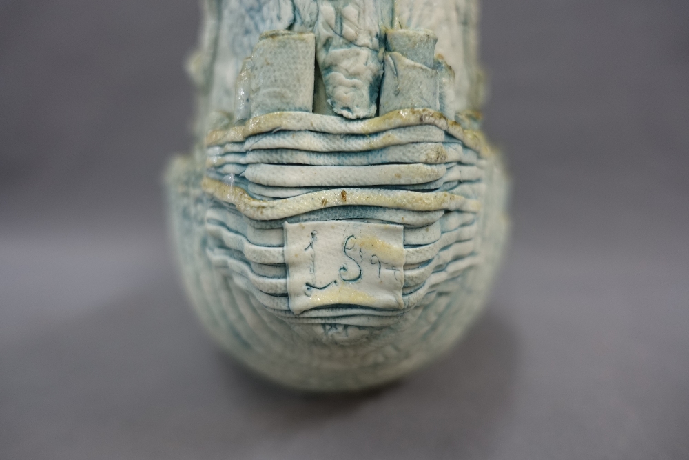 Lara Scobie, a studio pottery Tall Ship, 28cm high, together with an octagonal studio pottery - Image 3 of 4