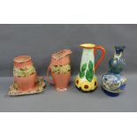 Mixed lot of early 20th century pottery to include Royal Winton, Gouda style gourd vase and an Art