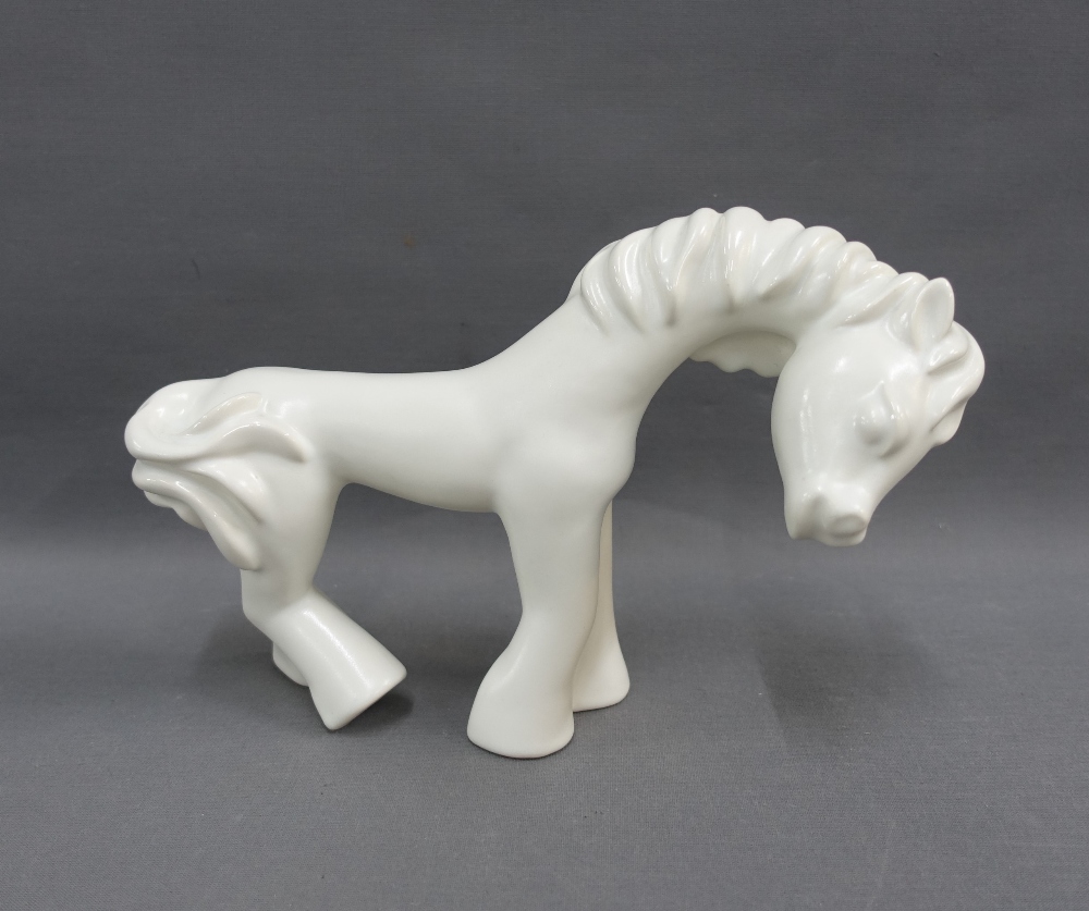 Villeroy & Bosch white glazed horse, circa early 20th century, 17 x 27cm