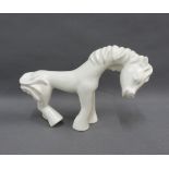 Villeroy & Bosch white glazed horse, circa early 20th century, 17 x 27cm