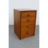 Retro teak chest with four graduating drawers, 70 x 44cm