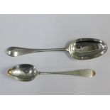18th century Scottish provincial silver pointed end old English dessert spoon, James Erskine,