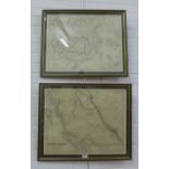 Two Barthomew framed maps to include China and British Colombia, 56 x 44cm (2)