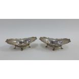 Pair of silver salts, Wilson & Sharp, Birmingham 1938, 12cm long (2)