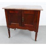 Mahogany washstand with marbled red hardstone top, 77 x 77cm