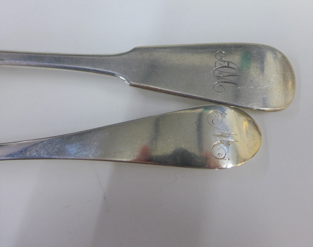 Set of four Georgian silver table spoons, Old English pattern, William & Patrick Cunningham, - Bild 3 aus 4