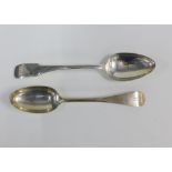 Maltese silver serving spoon, with Stags head hallmark, 23cm long together with an Old English