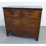 19th century mahogany chest with two short drawers over two long drawers, 86 x 94cm