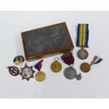 WWI Victory and War medals, awarded to PTE A. Lees, 45519, KO Scot Bord, with a collection of