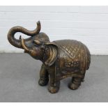 Patinated faux bronze elephant, 45 x 58cm