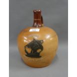 Doulton Lambeth 'Special Highland Whisky' stoneware flask, 24cm high (a/f)