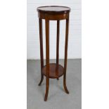 Mahogany jardiniere plant stand, 95 x 29cm