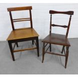 Two 19th century hall chairs, 86 x 50cm (2)