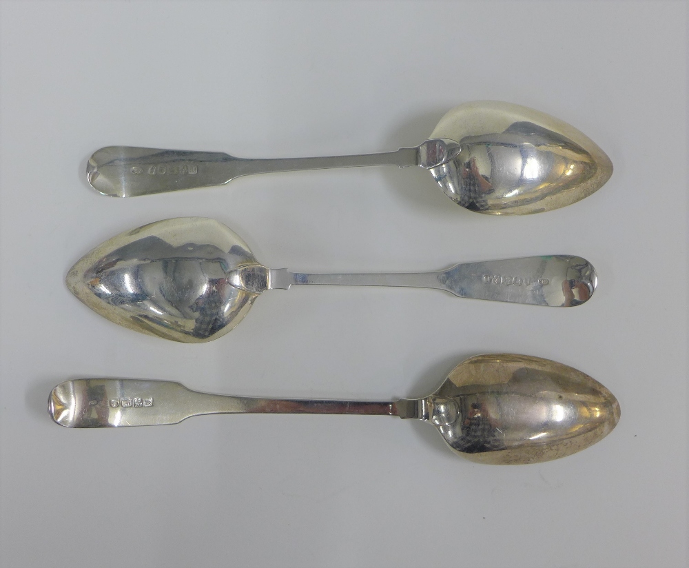 Pair of silver tablespoons, Christian Ker Reid, Newcastle 1809, together with another by Hugh - Image 2 of 3