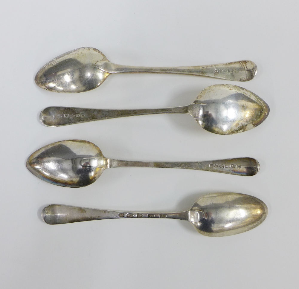 Four Georgian silver tablespoons, to include two by John Langlands, one by Tom Watson and another ( - Image 2 of 4