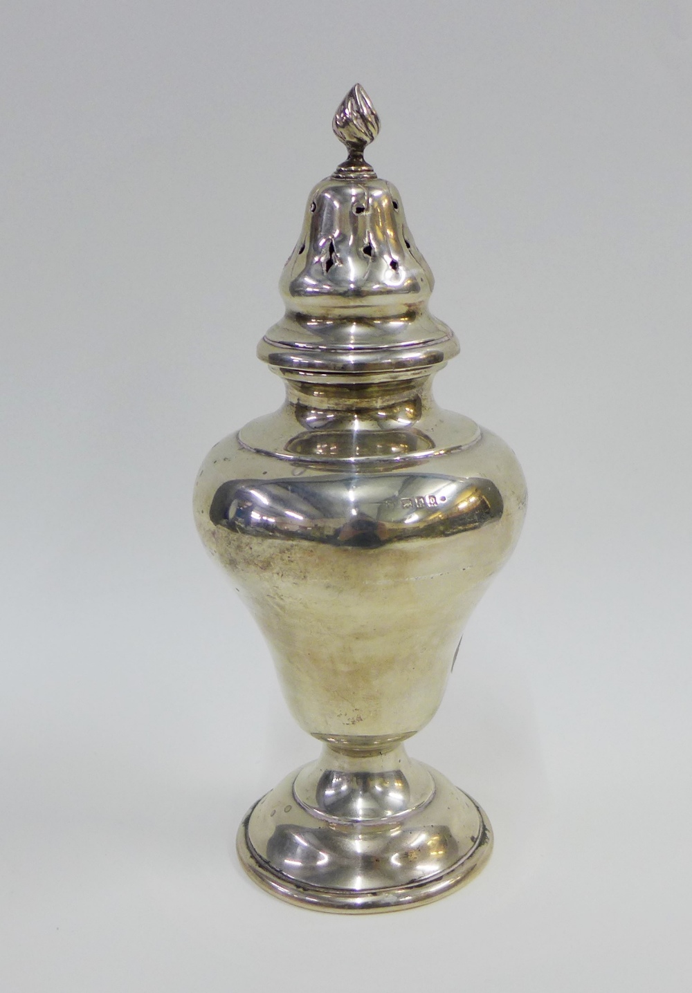 George V silver sugar castor, London 1919, 20cm high