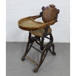 Early 20th century child's high chair, 91 x 36cm