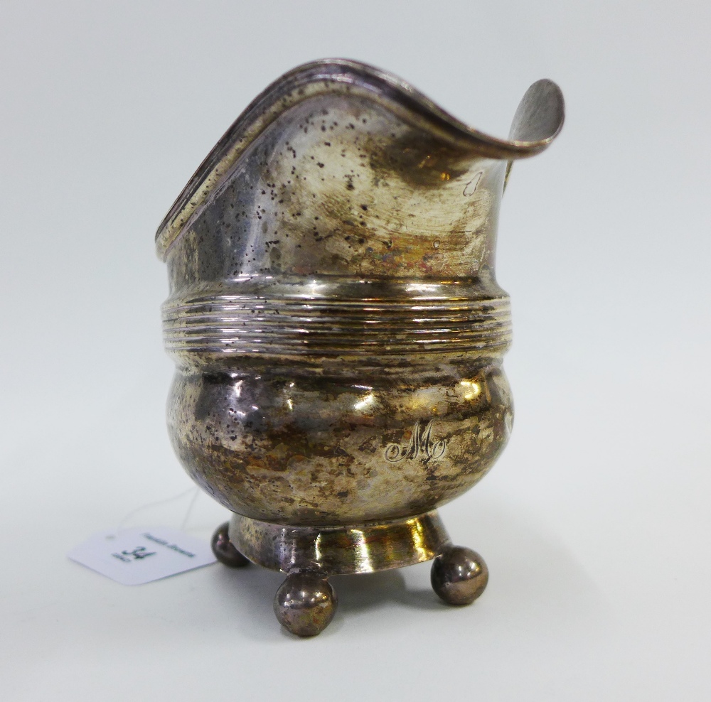 George III silver cream jug, Ann Robertson, Newcastle, 12cm high - Bild 4 aus 4