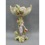 Continental porcelain table centre piece, 29cm high