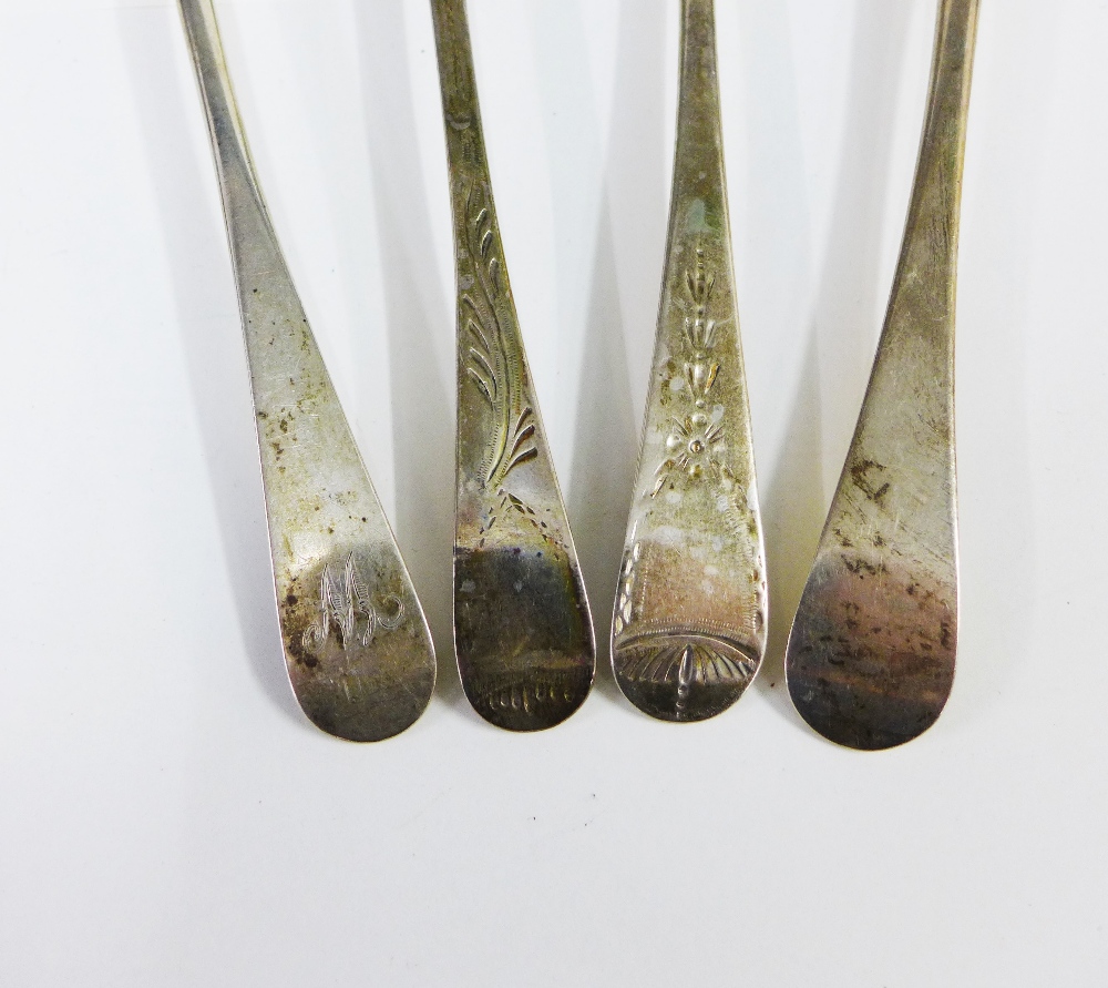 Four Georgian silver tablespoons, to include two by John Langlands, one by Tom Watson and another ( - Image 3 of 4