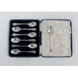 Cased set of six Sheffield silver teaspoons