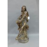 Large painted plaster figure, (a/f) 62cm high