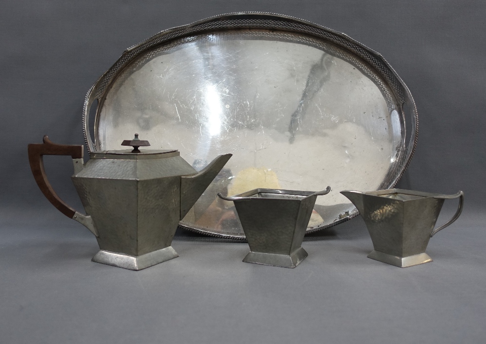 Quantity of Epns wares to include tureens, gallery tray, spirit kettle a pewter teaset, etc (a lot) - Image 2 of 4