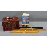 Vintage Mahjong Set in a chinoiserie box together with four tile stands and a book, (a lot)