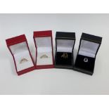 Four 9ct gold gemset rings (4)