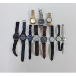 A quantity of gents vintage wristwatches, (a lot)
