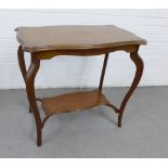 Edwardian mahogany two tier occasional table, 75 x 77cm