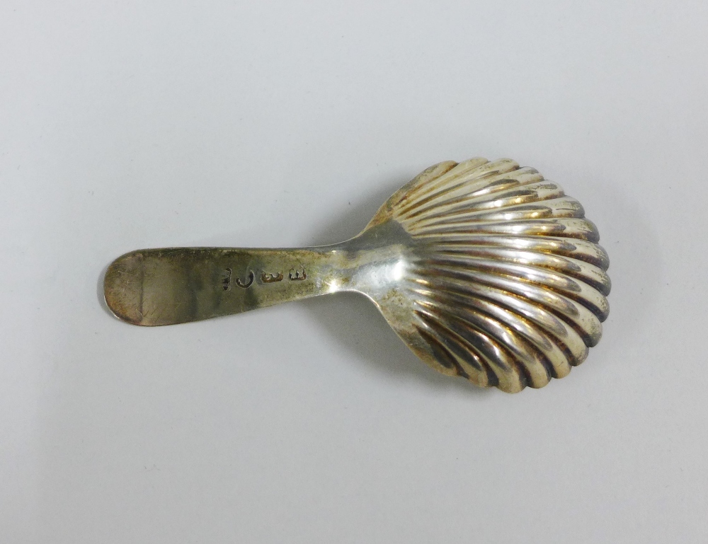 Georgian silver caddy spoon, with shell bowl, Newcastle circa 1800, 8cm long - Image 2 of 3