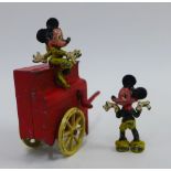 Mickey and Minnie's Barrel Organ, with original box which is in fragments,