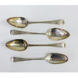 Four Georgian silver tablespoons, to include two by John Langlands, one by Tom Watson and another (