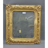 Floral giltwood frame with glass panel, size overall 47 x 52cm (some faults)
