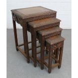 Nest of four hardwood tables, 58 x 42cm (4)