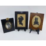 Three silhouettes to include Lady Derby, framed, largest overall 12 x 16cm (3)