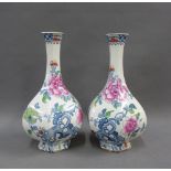 Pair of Whieldon Ware Kang-He vases, 22cm high (2)