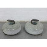 Two granite curling stones, 27cm (2)