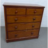 19th century mahogany chest, the rectangular top with a moulded edge, over two short and three